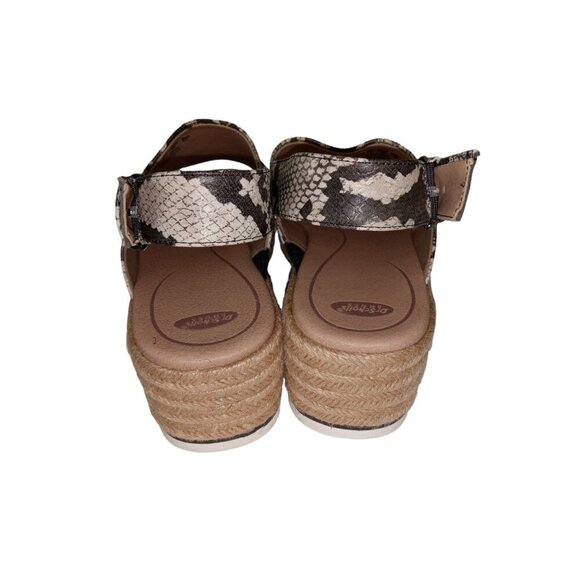 Dr. Shcolls Catch 22 Womens Slide Sandals Gray Leather Slingback Snake Print 10 - Picture 5 of 9